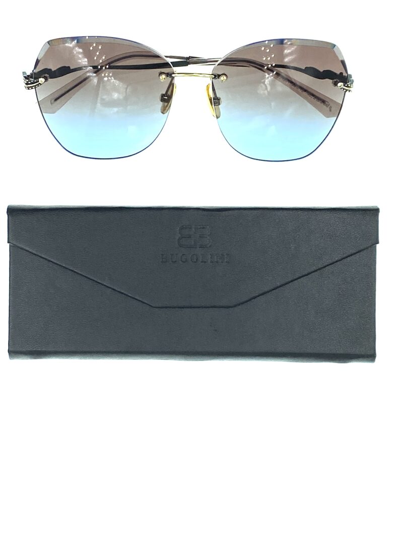 BUGOLINI® Solis - Designer Sunglasses for Women - Polarized - UV400 - Black / Blue - Eyes Visible - Image 3