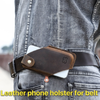 BUGOLINI® Felis - Portable Phone Holder for Men - Genuine Leather - Smartphone up to 6.7 inch - Brown - Image 3