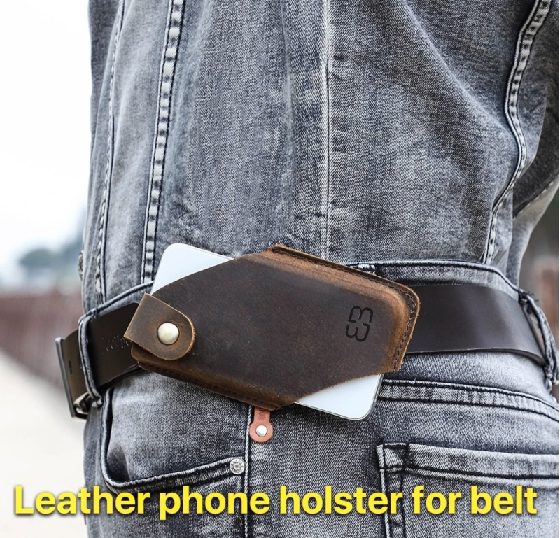BUGOLINI® Felis - Portable Phone Holder for Men - Genuine Leather - Smartphone up to 6.7 inch - Brown - Image 3