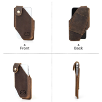 BUGOLINI® Felis - Portable Phone Holder for Men - Genuine Leather - Smartphone up to 6.7 inch - Brown - Image 5