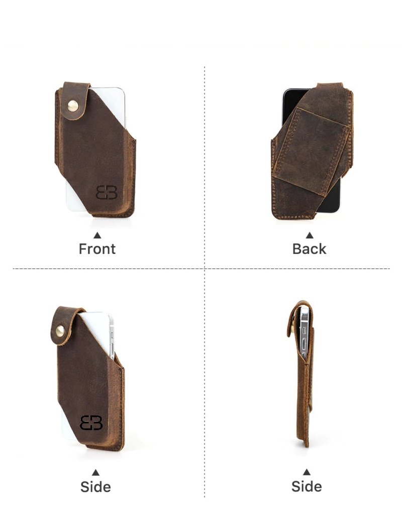 BUGOLINI® Felis - Portable Phone Holder for Men - Genuine Leather - Smartphone up to 6.7 inch - Brown - Image 5
