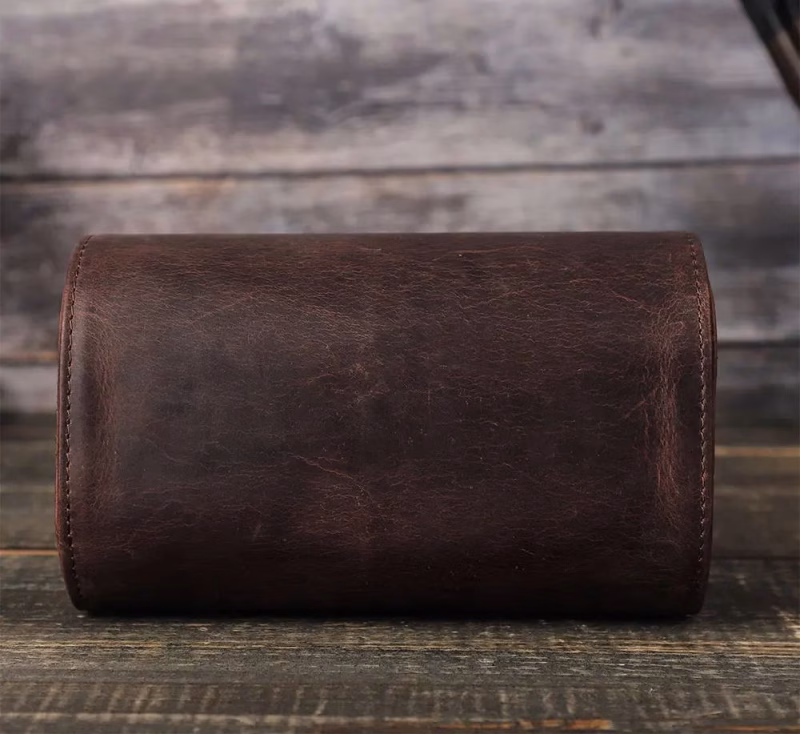 BUGOLINI ANTIQUS10 - Double Watch Holder - Leather Watch Holder with Button Closure - Suitable for 2 Watches - Image 8
