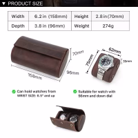 BUGOLINI ANTIQUS10 - Double Watch Holder - Leather Watch Holder with Button Closure - Suitable for 2 Watches - Image 12