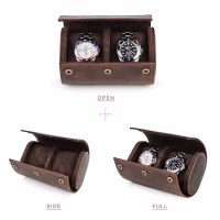 BUGOLINI ANTIQUS10 - Double Watch Holder - Leather Watch Holder with Button Closure - Suitable for 2 Watches - Image 9