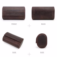 BUGOLINI ANTIQUS10 - Double Watch Holder - Leather Watch Holder with Button Closure - Suitable for 2 Watches - Image 5