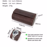 BUGOLINI ANTIQUS10 - Double Watch Holder - Leather Watch Holder with Button Closure - Suitable for 2 Watches - Image 13