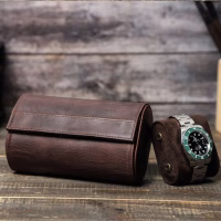 BUGOLINI ANTIQUS10 - Double Watch Holder - Leather Watch Holder with Button Closure - Suitable for 2 Watches - Image 7