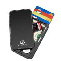 BUGOLINI VIDULUM - Card Holder - Black - Metal Case - RFID Protection - Wallet for Men and Woman