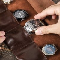 BUGOLINI ANTIQUS4 - Leather Watch Box with 6 Slots - Retro Watch Holder - Genuine Leather - Image 8