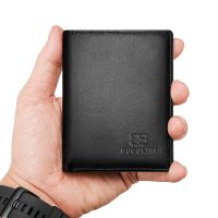 BUGOLINI MACER - Thin Cash & Card Holder - Compact Real Leather Wallet - Black - Image 7