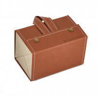 BUGOLINI Octavius3 - Glasses Holder - Pu Leather Glasses Holder with Press Studs Closure - Suitable for 4 Glasses