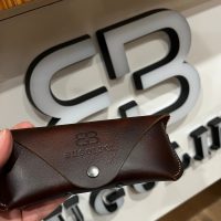 BUGOLINI® ACE – Leather Glasses Case – Genuine Leather Glasses Holder – Button Closure – Dark Brown - Image 8