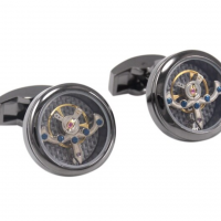 BUGOLINI CUFF V3 - Tourbillon Mechanical Cufflinks With Rotating Parts - DESIGNER CUFFLINKS Suitable For Any Suit