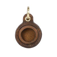 BUGOLINI ISAIAS - Genuine Leather Airtag Case - Case - Protective Cover - Case - Suitable for Apple Airtag - Coffee