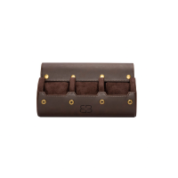 BUGOLINI ANTIQUS9 – 3 Slots Leather Watch Holder With Button Clasp - Retro Watch Holder - Genuine Leather - Coffee - Image 4