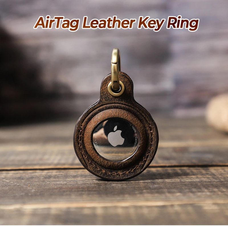 BUGOLINI ISAIAS - Genuine Leather Airtag Case - Case - Protective Cover - Case - Suitable for Apple Airtag - Coffee - Image 2