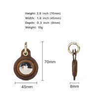 BUGOLINI ISAIAS - Genuine Leather Airtag Case - Case - Protective Cover - Case - Suitable for Apple Airtag - Coffee - Image 10