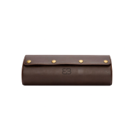 BUGOLINI ANTIQUS9 – 3 Slots Leather Watch Holder With Button Clasp - Retro Watch Holder - Genuine Leather - Coffee - Image 3