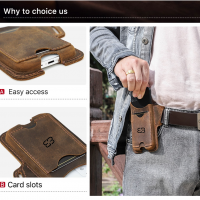 BUGOLINI SILAS - Portable Phone Holder For Men - Genuine Leather - Smartphone up to 6.1 inch - Coffee - Image 13