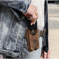 BUGOLINI SILAS - Portable Phone Holder For Men - Genuine Leather - Smartphone up to 6.1 inch - Coffee - Image 11