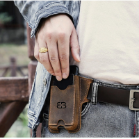 BUGOLINI SILAS - Portable Phone Holder For Men - Genuine Leather - Smartphone up to 6.1 inch - Coffee - Image 12