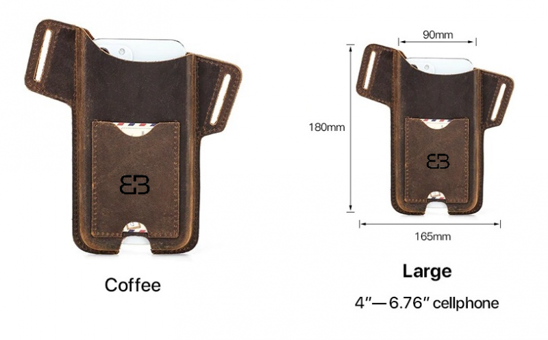 BUGOLINI SILAS - Portable Phone Holder For Men - Genuine Leather - Smartphone up to 6.1 inch - Coffee - Image 3