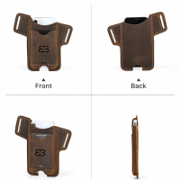 BUGOLINI SILAS - Portable Phone Holder For Men - Genuine Leather - Smartphone up to 6.1 inch - Coffee - Image 4