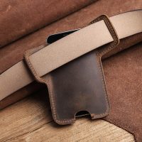 BUGOLINI SILAS - Portable Phone Holder For Men - Genuine Leather - Smartphone up to 6.1 inch - Coffee - Image 6