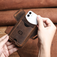 BUGOLINI SILAS - Portable Phone Holder For Men - Genuine Leather - Smartphone up to 6.1 inch - Coffee - Image 8