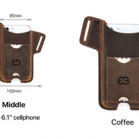 BUGOLINI SILAS - Portable Phone Holder For Men - Genuine Leather - Smartphone up to 6.1 inch - Coffee - Image 9