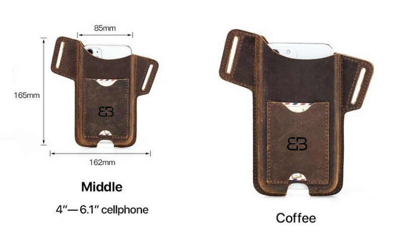 BUGOLINI SILAS - Portable Phone Holder For Men - Genuine Leather - Smartphone up to 6.1 inch - Coffee - Image 9