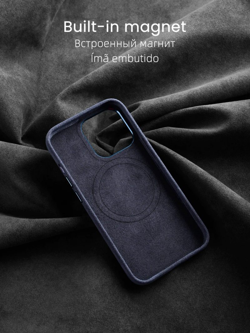 BUGOLINI Alcan-X - Magnetic Alcantara Case Cover Suitable for iPhone 14 - 9002 Alcantara Italy - Image 9