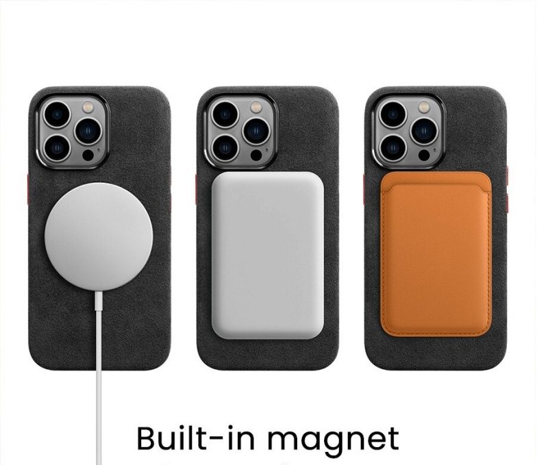 BUGOLINI Alcan-X - Magnetic Alcantara Case Cover Suitable for iPhone 14 - 9002 Alcantara Italy - Image 6
