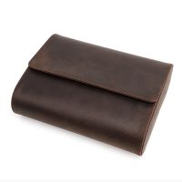 BUGOLINI AntiqusPro - 6 Slots Protective Case For Watches - Genuine Leather - With Button Closure - Brown - Image 2