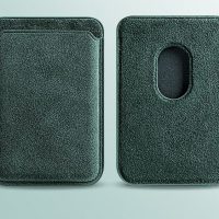 BUGOLINI Magnus - Magnetic Alcantara Card Holder - Magsafe - Alcantara Italy - Dark Green - Image 5