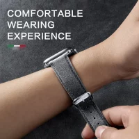 BUGOLINI Versus - Watch Strap With Buckle Clasp Made Of Alcantara - Suitable For iWatch 42, 44 En 45MM - Black - Image 7
