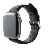 BUGOLINI Versus - Watch Strap With Buckle Clasp Made Of Alcantara - Suitable For iWatch 42, 44 En 45MM - Black