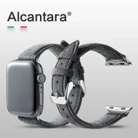 BUGOLINI Versus - Watch Strap With Buckle Clasp Made Of Alcantara - Suitable For iWatch 42, 44 En 45MM - Black - Image 8