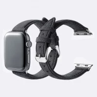 BUGOLINI Versus - Watch Strap With Buckle Clasp Made Of Alcantara - Suitable For iWatch 42, 44 En 45MM - Black - Image 3