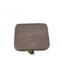 BUGOLINI Oreana - 6 Slots Protective Case For Watch Straps - With Two Multifunctional Inner Pockets - With One Large Outer Pocket - Genuine Leather - With Button Closure - Brown - Image 3
