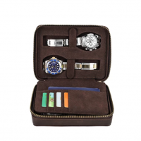 BUGOLINI Caia - Multifunctional Watch Holder - With Slots For 4 Cards And 1 Slot For Passport - Genuine Leather - Brown