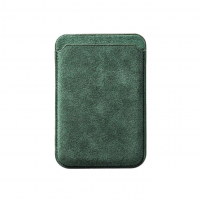 BUGOLINI Magnus - Magnetic Alcantara Card Holder - Magsafe - Alcantara Italy - Dark Green