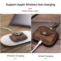 BUGOLINI Nero - Genuine Leather Cover - Handmade - Protective Cover - Case - Suitable for Apple Airpods 3 / Airpods Pro - Coffee - Image 5