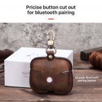 BUGOLINI Nero - Genuine Leather Cover - Handmade - Protective Cover - Case - Suitable for Apple Airpods 3 / Airpods Pro - Coffee - Image 4