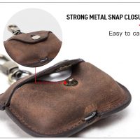 BUGOLINI Nero - Genuine Leather Cover - Handmade - Protective Cover - Case - Suitable for Apple Airpods 3 / Airpods Pro - Coffee - Image 2