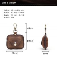 BUGOLINI Nero - Genuine Leather Cover - Handmade - Protective Cover - Case - Suitable for Apple Airpods 3 / Airpods Pro - Coffee - Image 12