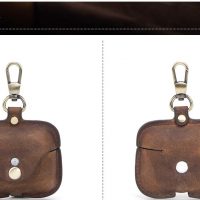 BUGOLINI Nero - Genuine Leather Cover - Handmade - Protective Cover - Case - Suitable for Apple Airpods 3 / Airpods Pro - Coffee - Image 7