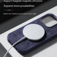 BUGOLINI Alcan-X - Magnetic Alcantara Case Cover Suitable for iPhone 13 Pro MAX - 9002 Alcantara Italy - Cyan - Image 7