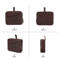 BUGOLINI Oreana - 6 Slots Protective Case For Watch Straps - With Two Multifunctional Inner Pockets - With One Large Outer Pocket - Genuine Leather - With Button Closure - Brown - Image 6