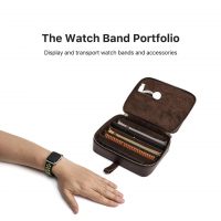BUGOLINI Oreana - 6 Slots Protective Case For Watch Straps - With Two Multifunctional Inner Pockets - With One Large Outer Pocket - Genuine Leather - With Button Closure - Brown - Image 4